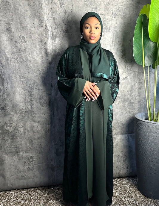 GREEN FOIL ABAYA