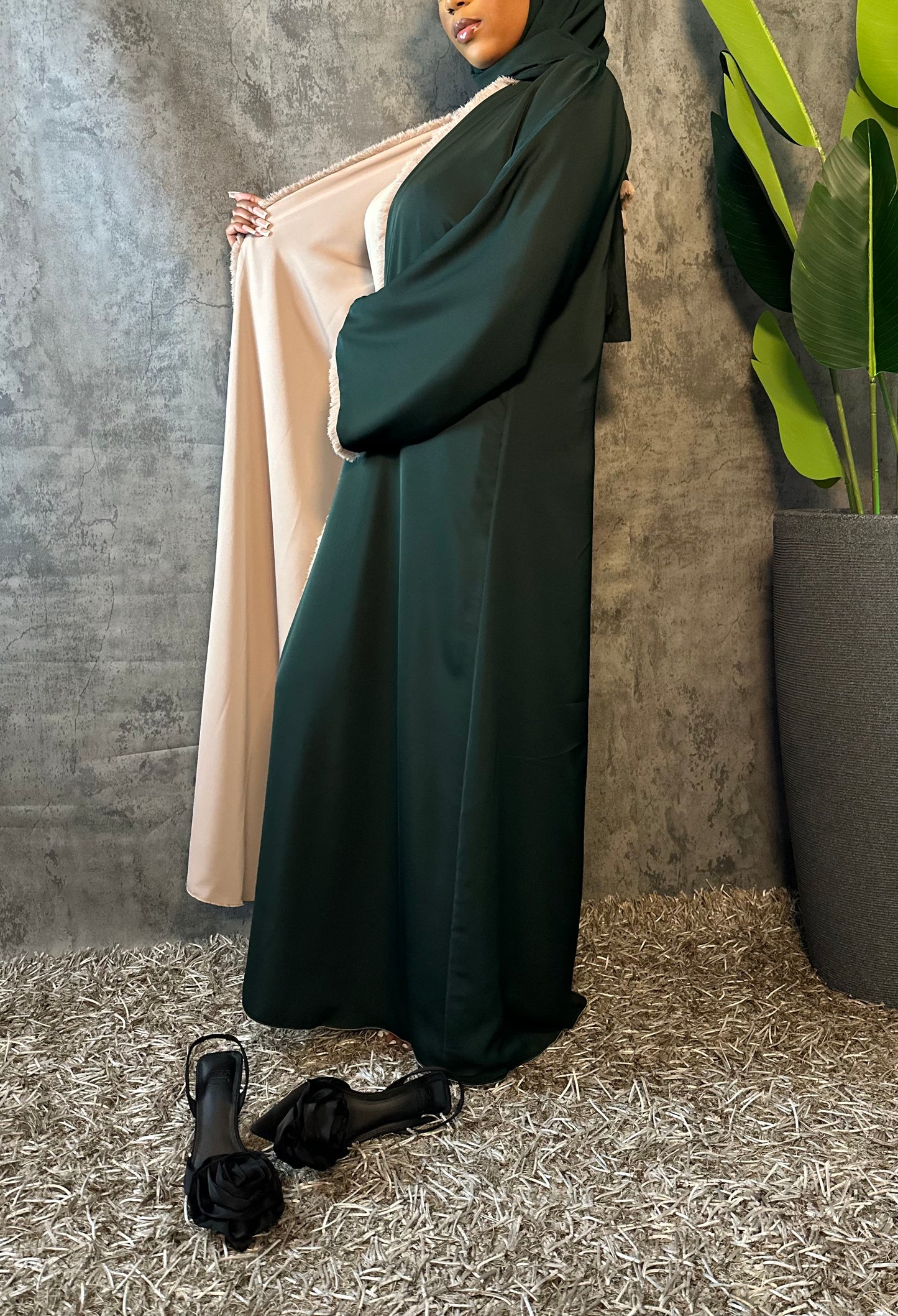 FOREST GREEN Reversible Abaya