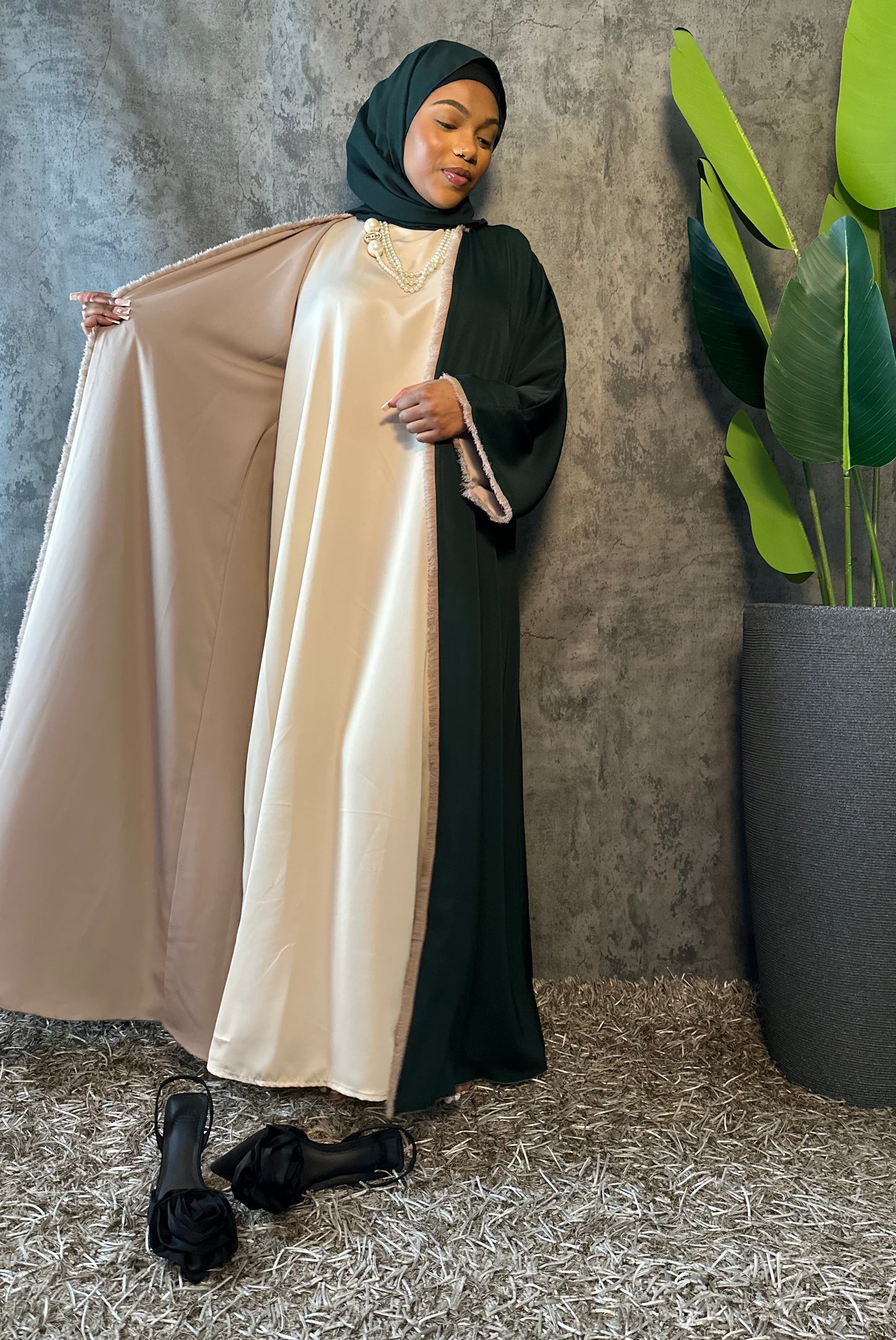 FOREST GREEN Reversible Abaya