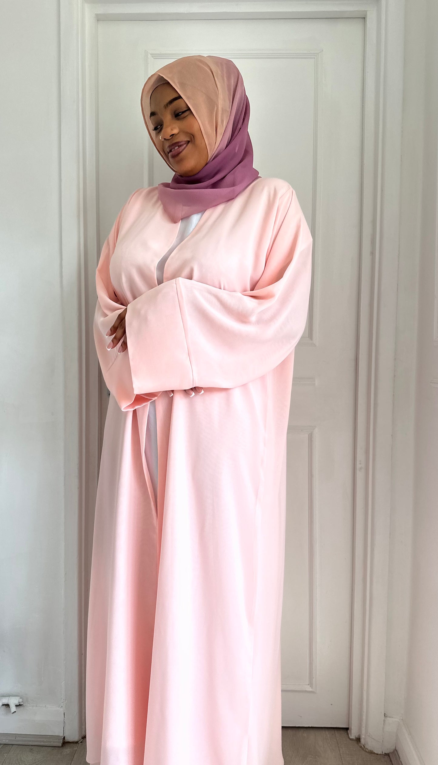 ZARA PEACHY PINK ABAYA